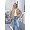 image:imageZeagoo Bomber Jacket Women Varsity Casual Button Down Lightweight 2026 Spring Fashion Short School Outfits with PocketsKhaki Striped