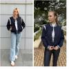 image:imageZeagoo Bomber Jacket Women Varsity Casual Button Down Lightweight 2026 Spring Fashion Short School Outfits with PocketsNavy Blue