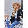 image:imageZeagoo Bomber Jacket Women Varsity Casual Button Down Lightweight 2026 Spring Fashion Short School Outfits with PocketsNavy Blue