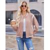 image:imageZeagoo Bomber Jacket Women Varsity Casual Button Down Lightweight 2026 Spring Fashion Short School Outfits with PocketsPink