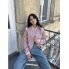 image:imageZeagoo Bomber Jacket Women Varsity Casual Button Down Lightweight 2026 Spring Fashion Short School Outfits with PocketsPink