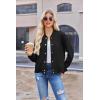 image:imageZeagoo Bomber Jacket Women Varsity Casual Button Down Lightweight 2026 Spring Fashion Short School Outfits with PocketsSolid Black