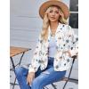 image:imageZeagoo Bomber Jacket Women Varsity Casual Button Down Lightweight 2026 Spring Fashion Short School Outfits with PocketsWhite Floral Print