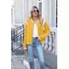 image:imageZeagoo Bomber Jacket Women Varsity Casual Button Down Lightweight 2026 Spring Fashion Short School Outfits with PocketsYellow