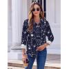 image:imageZeagoo Button Down Shirts for Women Dressy Floral Printed Long Sleeve Blouse Business Casual Work TopsNavy White Floral