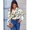 image:imageZeagoo Button Down Shirts for Women Dressy Floral Printed Long Sleeve Blouse Business Casual Work TopsSp99