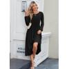 image:imageZeagoo Long Sleeve Dresses for Women 2026 Fall Winter Casual Flowy ALine Boho Midi Party Long Dress with PocketsBlack