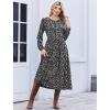 image:imageZeagoo Long Sleeve Dresses for Women 2026 Fall Winter Casual Flowy ALine Boho Midi Party Long Dress with PocketsBlue Black Small Floral