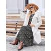 image:imageZeagoo Long Sleeve Dresses for Women 2026 Fall Winter Casual Flowy ALine Boho Midi Party Long Dress with PocketsBlue Black Small Floral