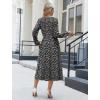 image:imageZeagoo Long Sleeve Dresses for Women 2026 Fall Winter Casual Flowy ALine Boho Midi Party Long Dress with PocketsBlue Black Small Floral