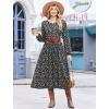 image:imageZeagoo Long Sleeve Dresses for Women 2026 Fall Winter Casual Flowy ALine Boho Midi Party Long Dress with PocketsBlue Black Small Floral