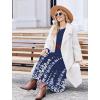 image:imageZeagoo Long Sleeve Dresses for Women 2026 Fall Winter Casual Flowy ALine Boho Midi Party Long Dress with PocketsBlue Floral