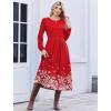 image:imageZeagoo Long Sleeve Dresses for Women 2026 Fall Winter Casual Flowy ALine Boho Midi Party Long Dress with PocketsChristmas Snow