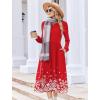 image:imageZeagoo Long Sleeve Dresses for Women 2026 Fall Winter Casual Flowy ALine Boho Midi Party Long Dress with PocketsChristmas Snow