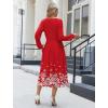 image:imageZeagoo Long Sleeve Dresses for Women 2026 Fall Winter Casual Flowy ALine Boho Midi Party Long Dress with PocketsChristmas Snow