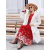 image:imageZeagoo Long Sleeve Dresses for Women 2026 Fall Winter Casual Flowy ALine Boho Midi Party Long Dress with PocketsChristmas Snow