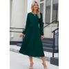 image:imageZeagoo Long Sleeve Dresses for Women 2026 Fall Winter Casual Flowy ALine Boho Midi Party Long Dress with PocketsDark Green