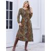 image:imageZeagoo Long Sleeve Dresses for Women 2026 Fall Winter Casual Flowy ALine Boho Midi Party Long Dress with PocketsEthnic Style