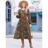 image:imageZeagoo Long Sleeve Dresses for Women 2026 Fall Winter Casual Flowy ALine Boho Midi Party Long Dress with PocketsEthnic Style
