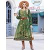 image:imageZeagoo Long Sleeve Dresses for Women 2026 Fall Winter Casual Flowy ALine Boho Midi Party Long Dress with PocketsGreen Print