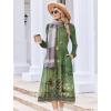 image:imageZeagoo Long Sleeve Dresses for Women 2026 Fall Winter Casual Flowy ALine Boho Midi Party Long Dress with PocketsGreen Print