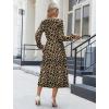 image:imageZeagoo Long Sleeve Dresses for Women 2026 Fall Winter Casual Flowy ALine Boho Midi Party Long Dress with PocketsLeopard Print