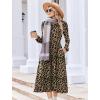 image:imageZeagoo Long Sleeve Dresses for Women 2026 Fall Winter Casual Flowy ALine Boho Midi Party Long Dress with PocketsLeopard Print