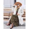 image:imageZeagoo Long Sleeve Dresses for Women 2026 Fall Winter Casual Flowy ALine Boho Midi Party Long Dress with PocketsLeopard Print
