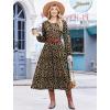 image:imageZeagoo Long Sleeve Dresses for Women 2026 Fall Winter Casual Flowy ALine Boho Midi Party Long Dress with PocketsLeopard Print