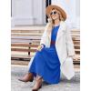 image:imageZeagoo Long Sleeve Dresses for Women 2026 Fall Winter Casual Flowy ALine Boho Midi Party Long Dress with PocketsNavy