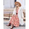 image:imageZeagoo Long Sleeve Dresses for Women 2026 Fall Winter Casual Flowy ALine Boho Midi Party Long Dress with PocketsPink Floral