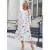 image:imageZeagoo Long Sleeve Dresses for Women 2026 Fall Winter Casual Flowy ALine Boho Midi Party Long Dress with PocketsWhite Floral
