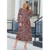 image:imageZeagoo Long Sleeve Dresses for Women 2026 Fall Winter Casual Flowy ALine Boho Midi Party Long Dress with PocketsWine Red Pattern