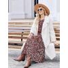 image:imageZeagoo Long Sleeve Dresses for Women 2026 Fall Winter Casual Flowy ALine Boho Midi Party Long Dress with PocketsWine Red Pattern