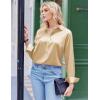 image:imageZeagoo Satin Blouses for Women Silk Button Down Shirts Long Sleeve Business Casual TopsLight Tan