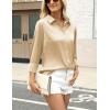 image:imageZeagoo Satin Blouses for Women Silk Button Down Shirts Long Sleeve Business Casual TopsLight Tan