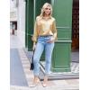 image:imageZeagoo Satin Blouses for Women Silk Button Down Shirts Long Sleeve Business Casual TopsLight Tan