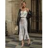 image:imageZeagoo Skirts for Women High Waist Skirt Elegant Midi Skirt SatinAn445