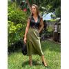 image:imageZeagoo Skirts for Women High Waist Skirt Elegant Midi Skirt SatinArmy Green