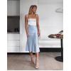 image:imageZeagoo Skirts for Women High Waist Skirt Elegant Midi Skirt SatinBaby Blue