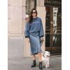 image:imageZeagoo Skirts for Women High Waist Skirt Elegant Midi Skirt SatinClear Blue