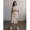 image:imageZeagoo Skirts for Women High Waist Skirt Elegant Midi Skirt SatinCracker Khaki