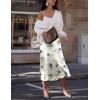image:imageZeagoo Skirts for Women High Waist Skirt Elegant Midi Skirt SatinDh1018