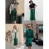 image:imageZeagoo Skirts for Women High Waist Skirt Elegant Midi Skirt SatinGreen