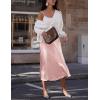 image:imageZeagoo Skirts for Women High Waist Skirt Elegant Midi Skirt SatinJh1