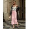 image:imageZeagoo Skirts for Women High Waist Skirt Elegant Midi Skirt SatinJh1