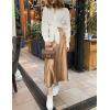 image:imageZeagoo Skirts for Women High Waist Skirt Elegant Midi Skirt SatinKhaki