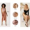 image:imageZeagoo Skirts for Women High Waist Skirt Elegant Midi Skirt SatinKhaki