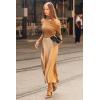 image:imageZeagoo Skirts for Women High Waist Skirt Elegant Midi Skirt SatinKhaki