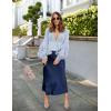 image:imageZeagoo Skirts for Women High Waist Skirt Elegant Midi Skirt SatinNavy Blue
